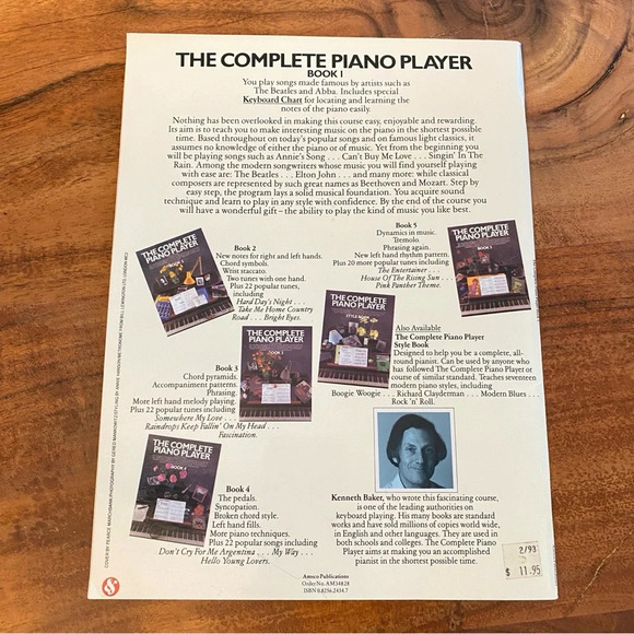 The Complete Piano Player Level 1 by Kenneth Baker c 1985 - Picture 4 of 12